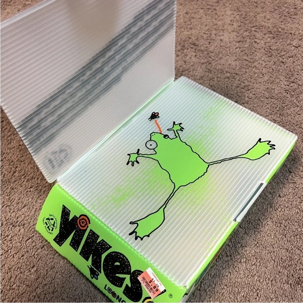 Yikes! Vintage Frog Looneybins Pencil Case Box Recycled School